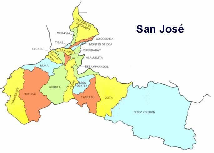 Mapa cantones de San José