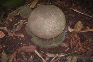 Rock spheres made by ancient natives.
